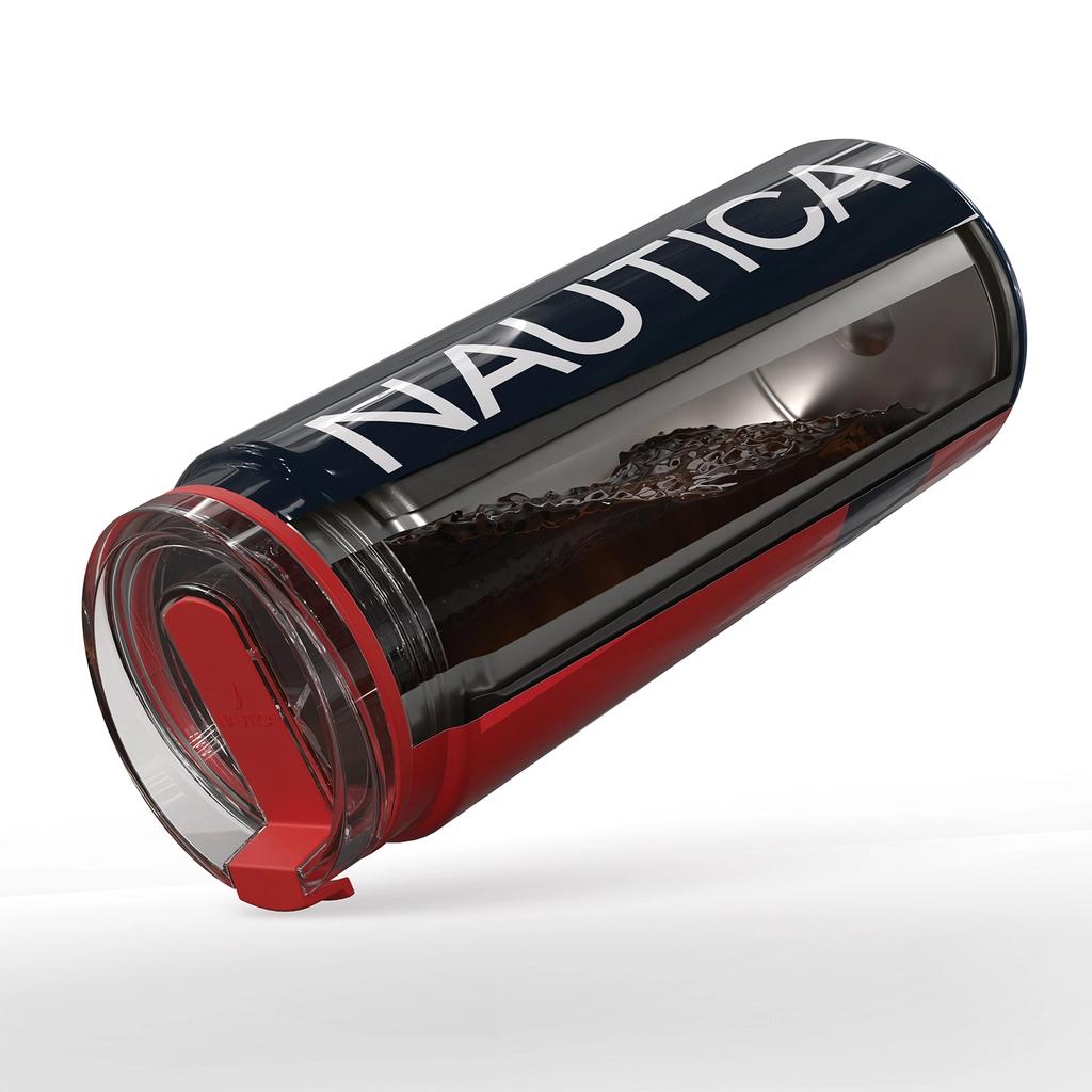 Nautica 32 oz Double-Wall Insulated Water Bottle in Red 946ml