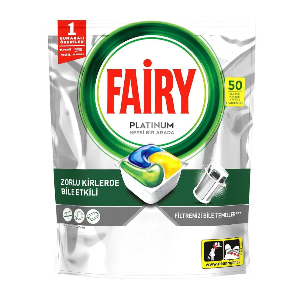Fairy Platinum Dishwasher Tablets for Sparkling Clean 50 Count