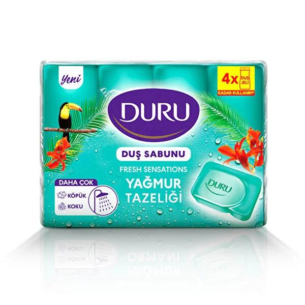 Duru Fresh Sensations Yağmur Tazeliği Bar Soap 4-Pack - Refreshing, Bulk Scented Soap for Cleansing and Refreshment Duru Fresh Sensations Yağmur Tazeliği Bar Soap 4-Pack Duru soap, Fresh Sensations soap, Yağmur Tazeliği soap, bar soap bulk pack, scented soap, bulk soap, refreshing soap, cleansing soap, Duru Fresh Sensations, Rain Freshness soap, soap 4-pack, soap bulk buy