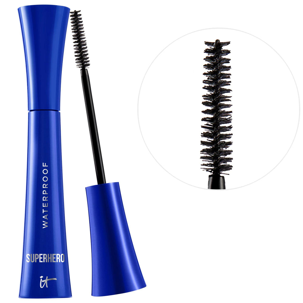 Superhero - Volumizing Waterproof Mascara for Dramatic Lashes, Long-Lasting & Conditioning Superhero Volumizing Waterproof Mascara - Long-Lasting & Conditioning volumizing waterproof mascara, long-lasting mascara, lash conditioning mascara, cruelty-free cosmetics, waterproof eye makeup, volumizing mascara, lengthening mascara, super black pigment, biotin, peptides, pro-vitamin B5, healthier-looking lashes, dramatic lashes, everyday makeup, special occasion makeup, smudge-proof, buildable formula, formaldehy