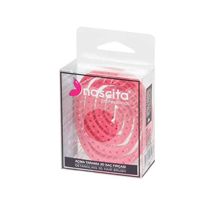 3D Portable Hair Brush - Pink Color | Ergonomic Design - Hair Accessories