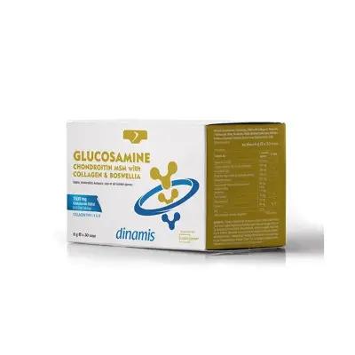 Dinamis Glucosamine Chondroitin MSM with Collagen & Boswellia Joint Health Supplement - 30 Sachets - Vitamin & Supplement