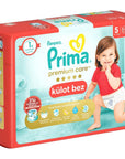 Prima Premium Care Pants Size 5 Diapers Junior Twin Pack 34 Count