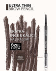 Flormar Ultra Thin Eyebrow Pencil - Waterproof, High Pigment, Built-in Brush for Natural Look - view 6