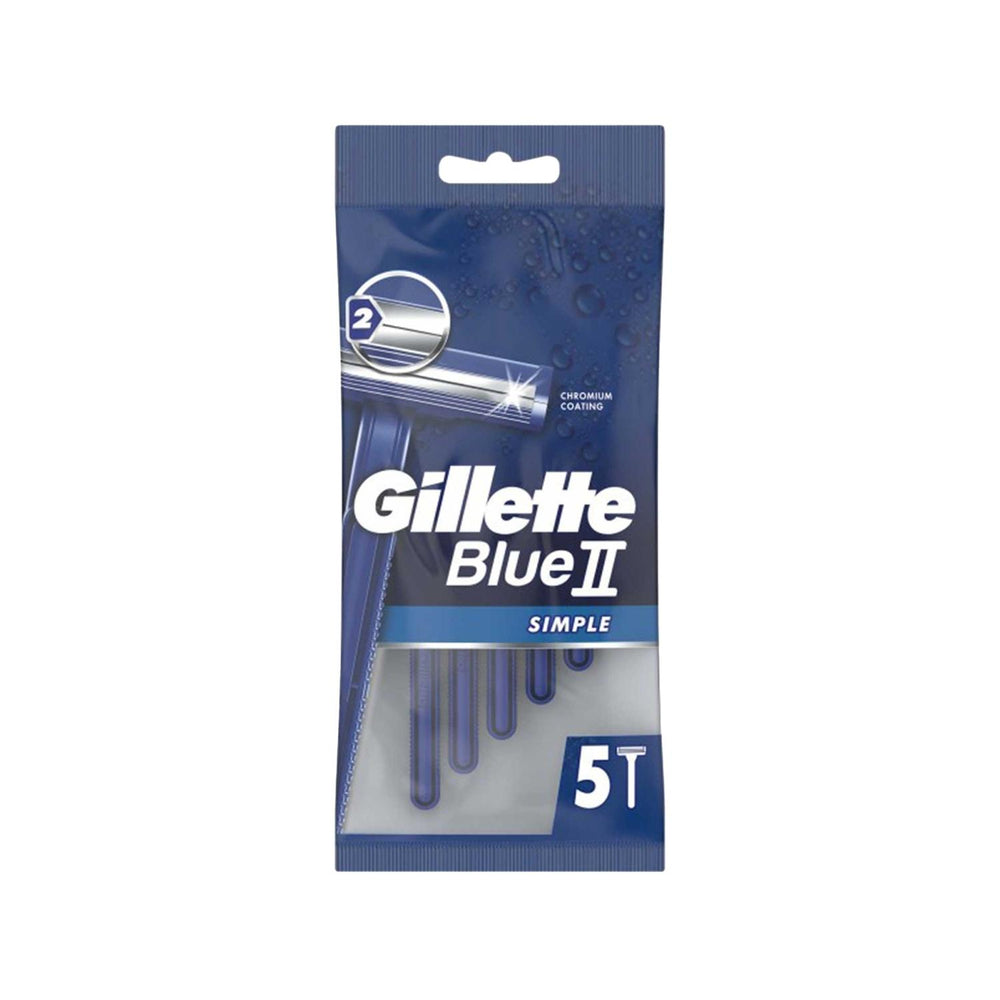 Gillette Blue2 Simple Razor Blades 5-Pack - Affordable Shaving Solution for Men and Women Gillette Blue2 Simple Razor Blades 5-Pack - Simple Shaving Gillette Blue2 Simple, razor blades, shaving blades, 5-pack razor blades, simple shaving solution, men's grooming, women's grooming, affordable razors, straightforward razors, basic razors, reliable shaving, cost-effective shaving, Gillette, shaving essentials, grooming must-haves