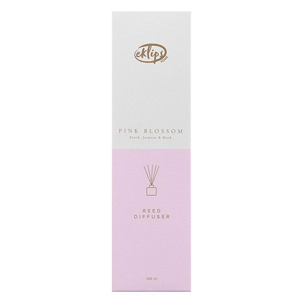 Eklips Pink Blossom Reed Diffuser - 100ml Floral Home Fragrance for a Fresh Indoor Scent - Air Freshener