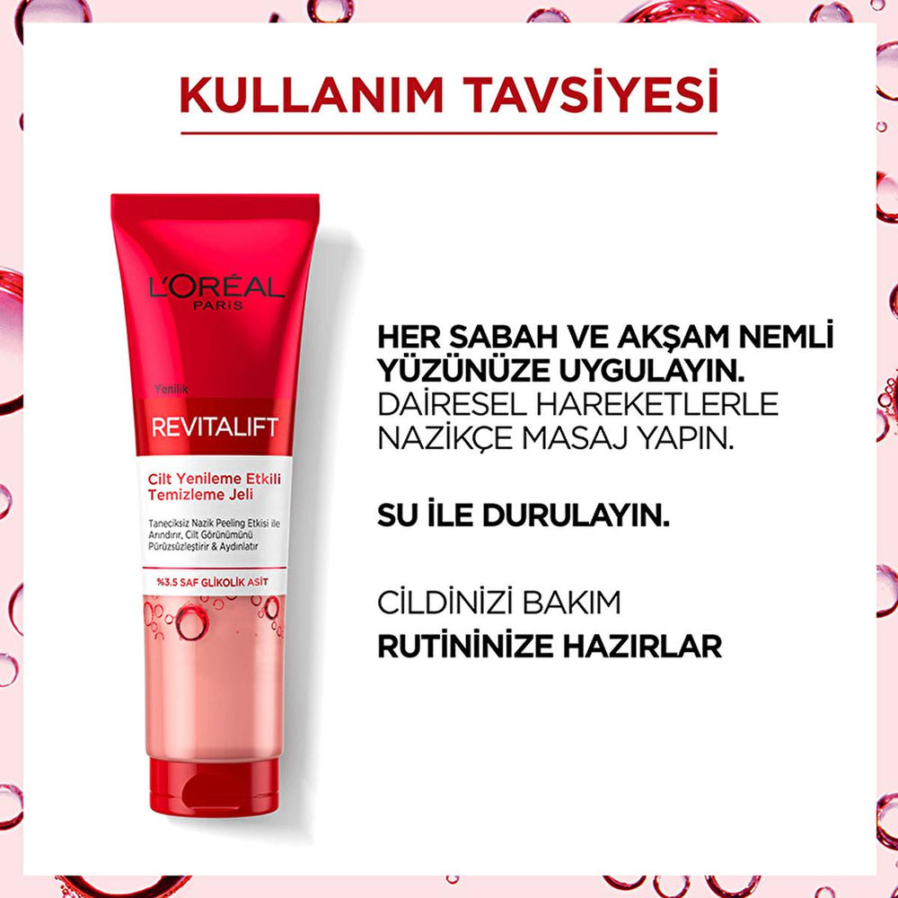 Loreal Paris Revitalift Cilt Yenileme Etkili Temizleme Jeli - Anti-Aging Glycolic Acid Facial Cleansing Gel for - view 5