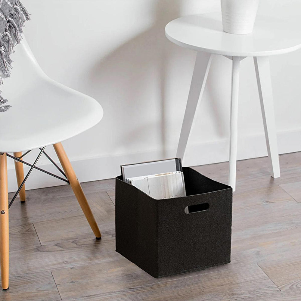 Homing - Multi-Purpose Felt Storage Basket with Handle, Collapsible Closet Organizer, 9.45 x 9.45 x 9.45 inches