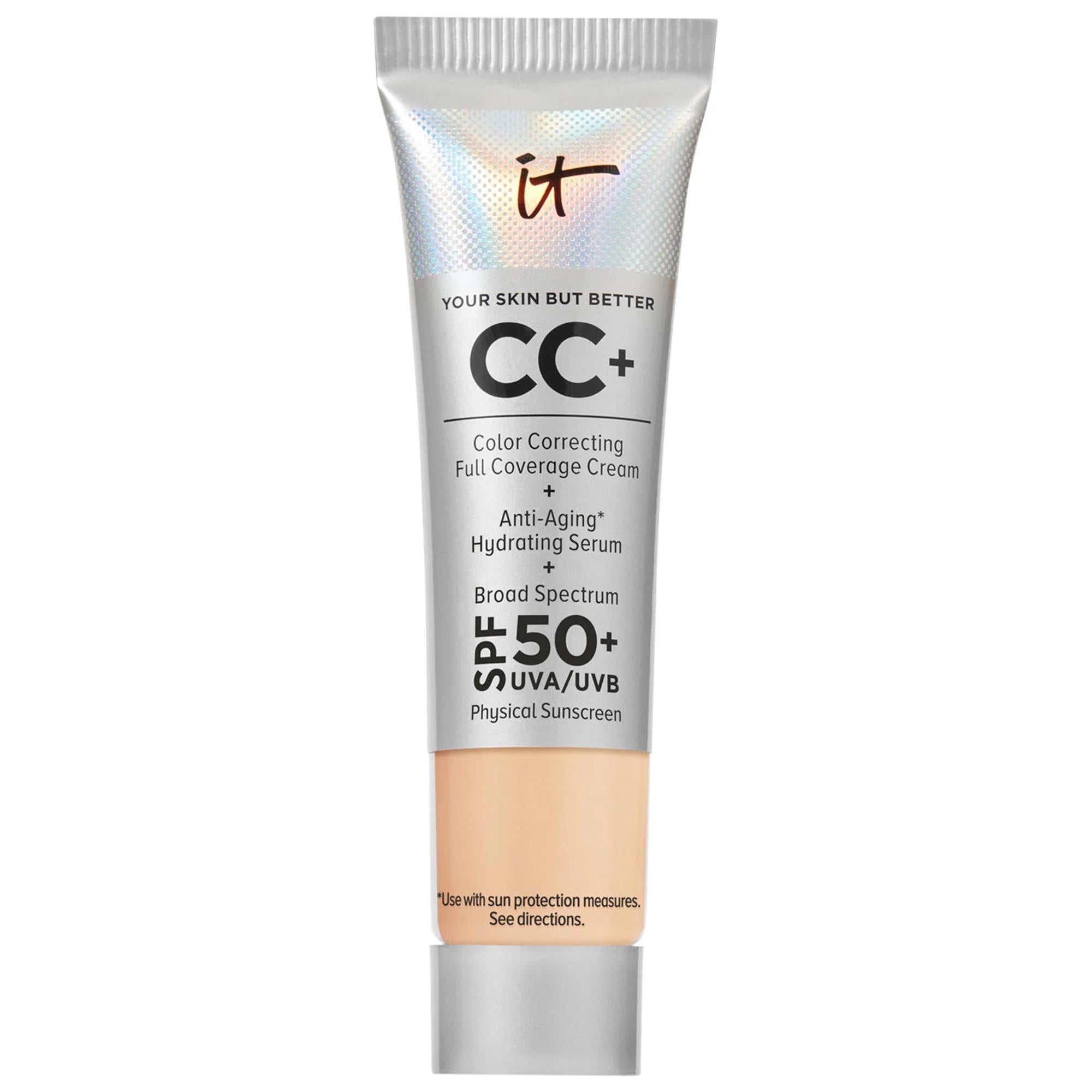 IT Cosmetics CC+ Cream: Full Coverage SPF 50+ Foundation - Hydrating, Anti-Aging Color Correcting Cream for Flawless Skin IT Cosmetics CC Cream: Full Coverage SPF 50 Foundation CC Cream, Full Coverage Foundation, SPF 50 Foundation, Hydrating Foundation, Anti-Aging Foundation, Color Correcting Cream, Foundation for Acne Scars, Foundation for Redness, Foundation for Dark Circles, Best Full Coverage Foundation, Makeup, Face Makeup, Foundation, Hyaluronic Acid, Niacinamide, Vitamin E, Sun Protection, Anti-Aging