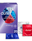 Durex Chill Condoms 20 Pack - Sensual Latex Condoms for Enhanced Intimacy & Contraception Durex Chill Condoms 20 Pack - Enhanced Intimacy & Safety Durex Chill condoms, contraception, STI protection, sensual condoms, Durex condoms 20 pack, latex condoms, safe sex, intimacy enhancers, sexual health, condom pack, adult protection, couple's health