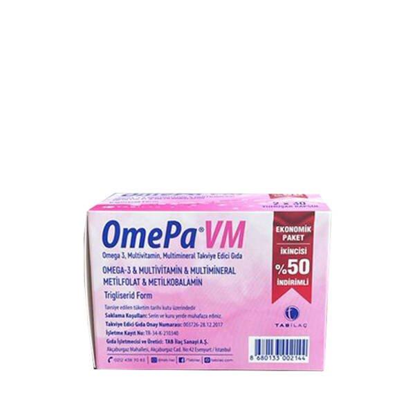 OmepaVM Multivitamin & Omega-3 Supplement 60 Capsules