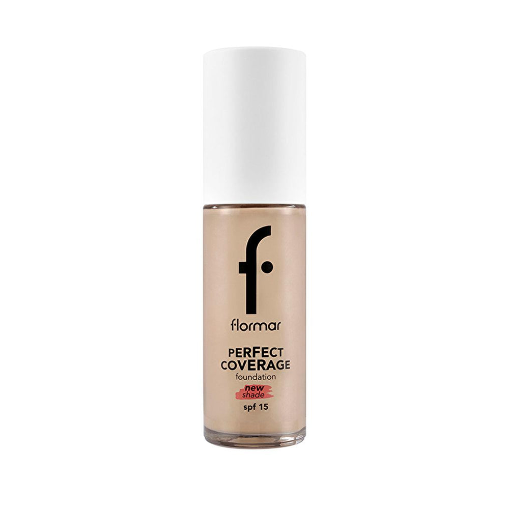 Flormar Perfect Coverage Foundation 131 Warm Nude - Long-Lasting Nourishing Makeup with SPF 15 - Foundation