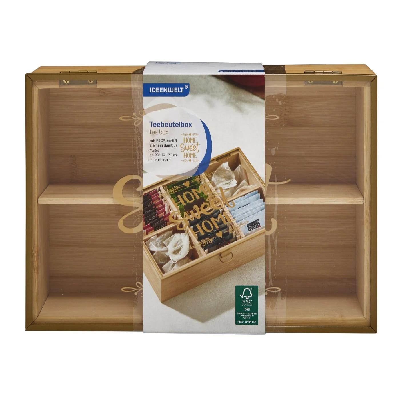 Ideenwelt Home Sweet Home Wooden Tea Box Organizer 1 pc