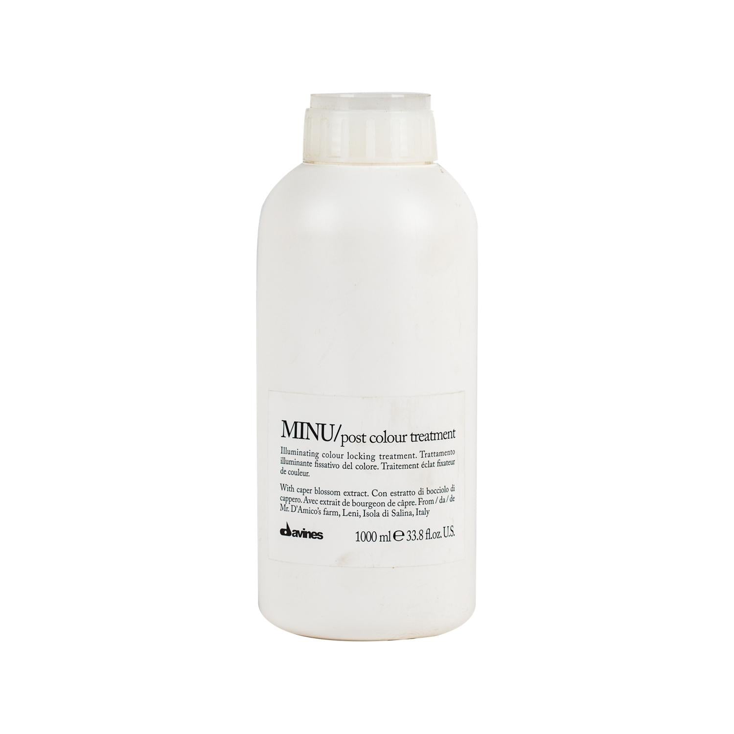 Davines Minu Post Color Treatment - Hair Color Stabilizer for Vibrant Colored Hair, 1000 ml Davines Minu Post Color Treatment for Colored Hair post color treatment, hair color stabilizer, Davines Minu, colored hair care, hair care product, hair color maintenance, color vibrancy, post-coloring hair care, professional hair care, hair treatment