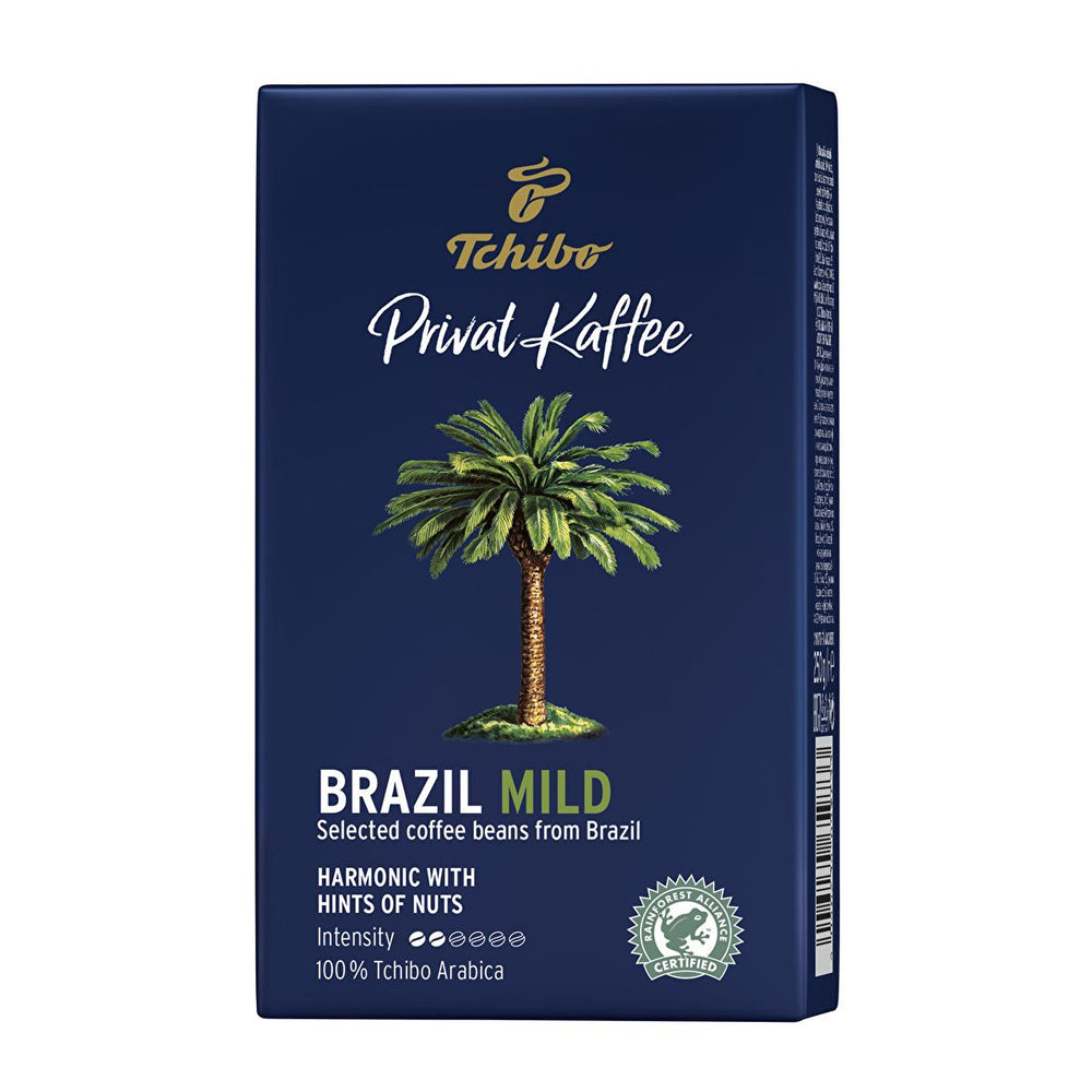 Tchibo Brazil Mild: Smooth & Nutty Ground Filter Coffee - 100% Arabica, Rainforest Alliance Certified, Gourmet Coffee Tchibo Brazil Mild Coffee - Smooth Flavor, Rainforest Alliance filter coffee, ground coffee, arabica coffee, brazil mild coffee, rainforest alliance coffee, tchibo coffee, mild roast coffee, gourmet coffee, coffee, mild coffee, brazil coffee, pre-ground coffee, sustainable coffee, latin america coffee, nutty coffee, smooth coffee, daily coffee, arabica beans, rainforest alliance, Tchibo, Tch