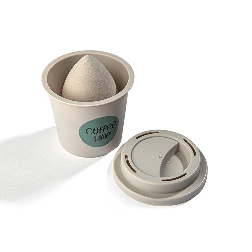Lionesse Makeup Sponge with Hygienic Cup-Shaped Container - Beauty Blender for Liquid and Compact Makeup Application - view 2