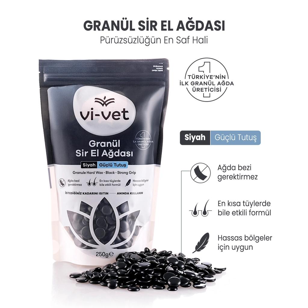 Vi-Vet Black Granule Peel-Off Wax Strong Grip 250g