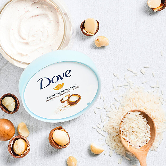 Dove Body Scrub Macadamia Nut &amp; Rice Milk - 7.6 oz | Spa Experience