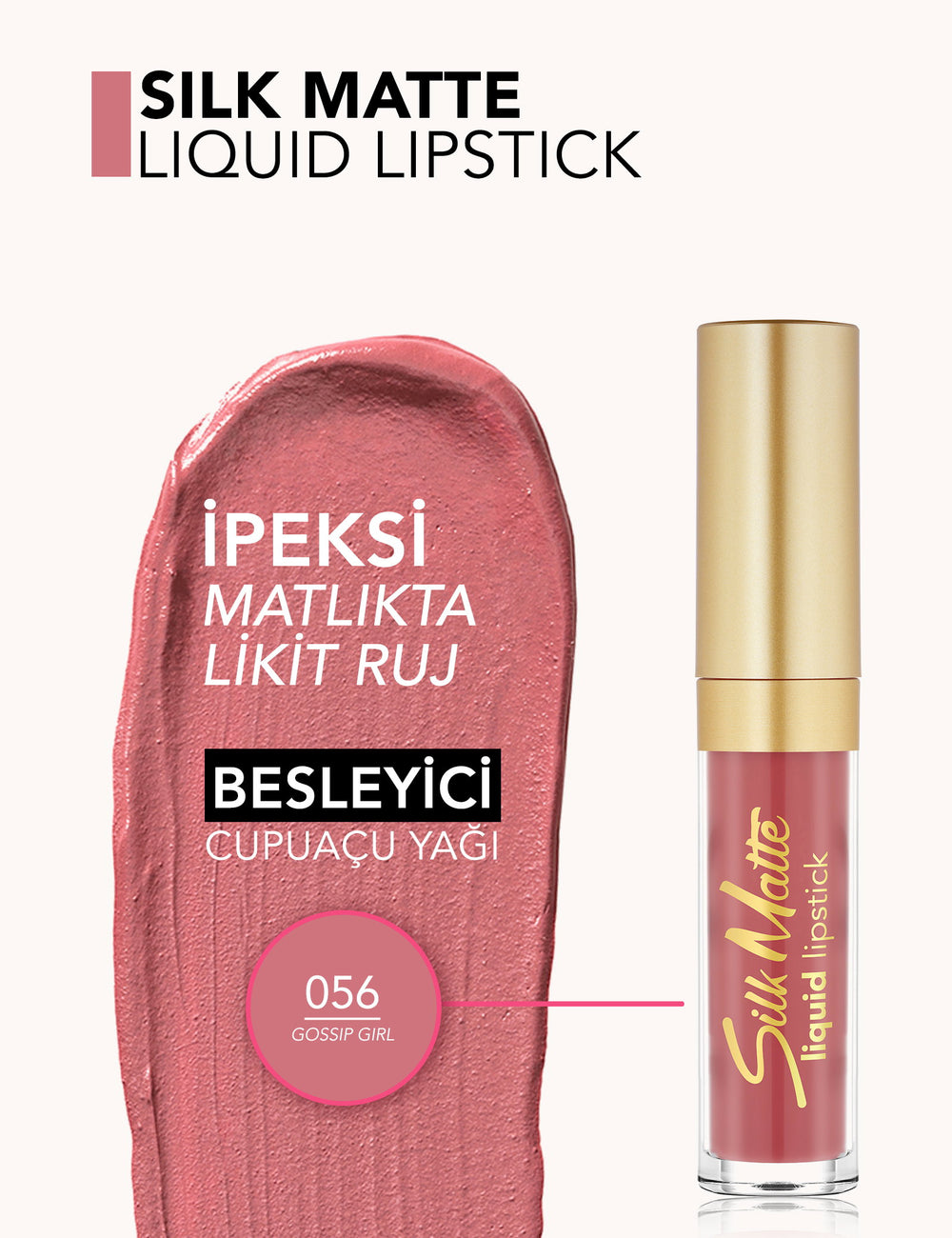 Flormar Silk Matte Liquid Lipstick High Pigment 056 Gossip Girl 4.5ml