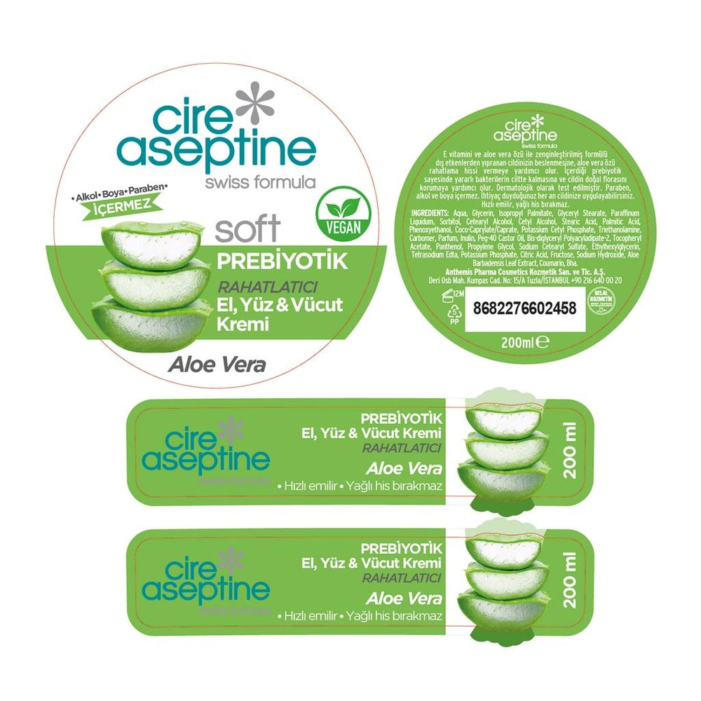 Cire Aseptine Soft Aloe Vera Soothing Cream 200 ml