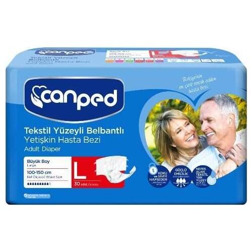 Canped Large Adult Diapers with Textile Surface 30 Count