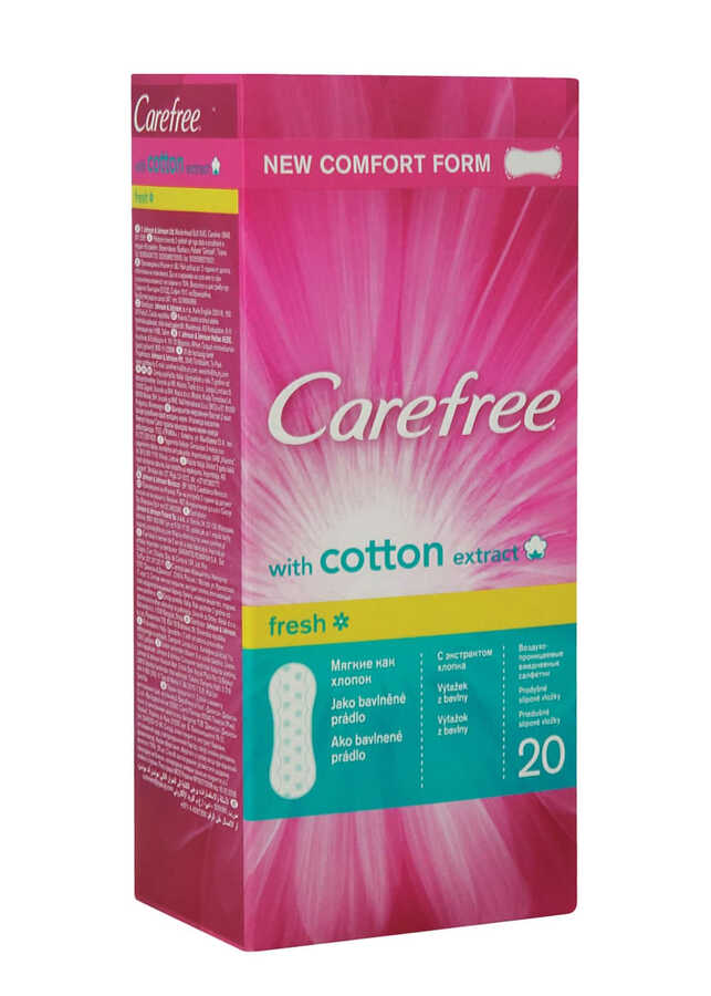 Carefree Cotton Fresh Panty Liners for Daily Freshness 20 Count