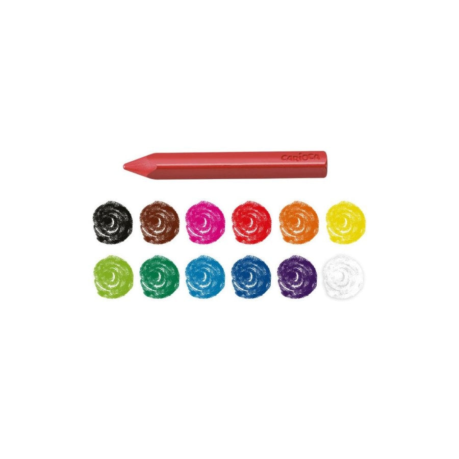 Carioca Jumbo Triangle Washable Mess-Free Pastel Crayons 12 Count