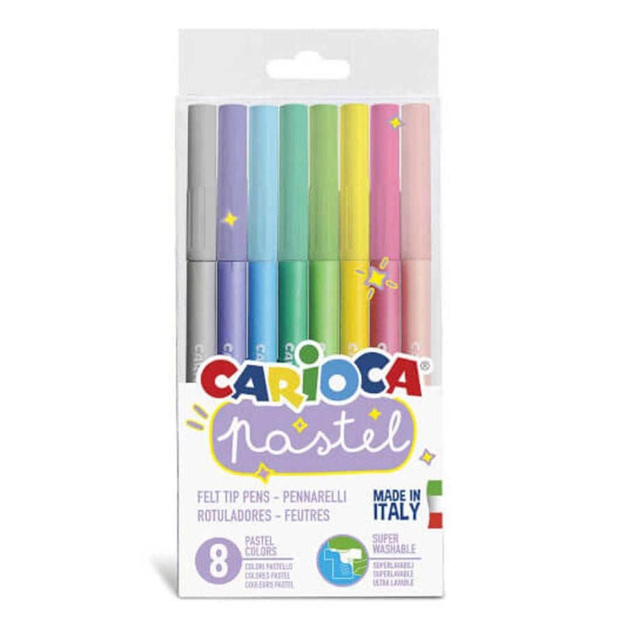 Carioca Pastel Washable Felt Tip Markers 8 Count