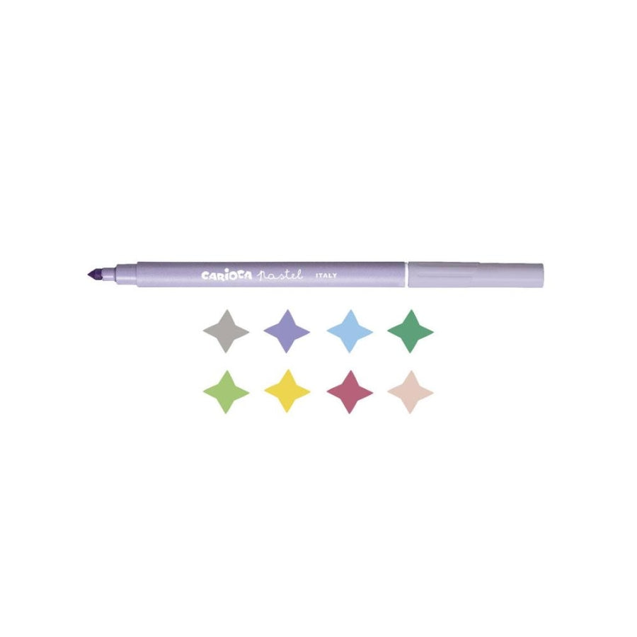 Carioca Pastel Washable Felt Tip Markers 8 Count