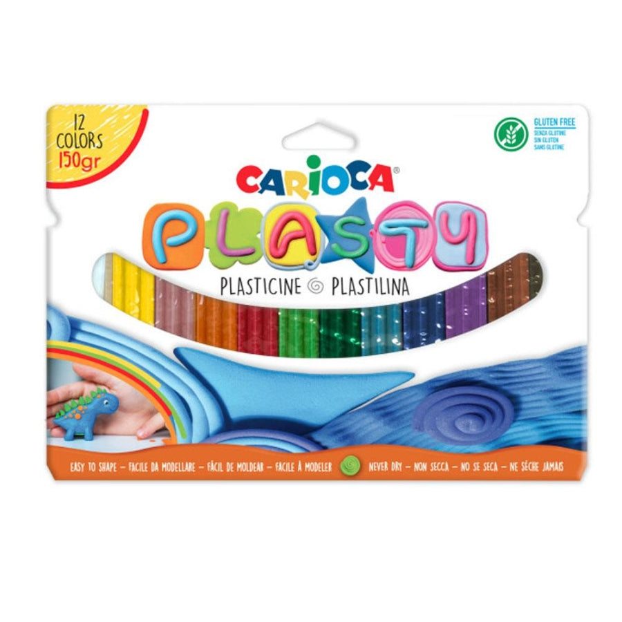 Carioca Plasty Non-Drying Modeling Clay 12 Colors 150g