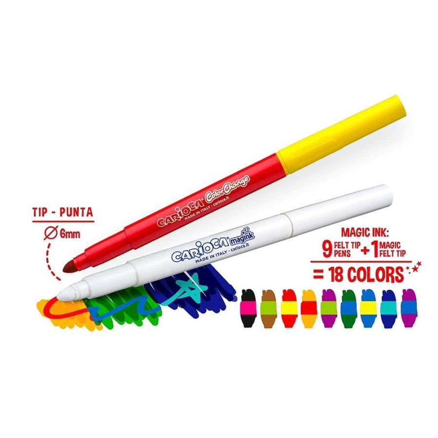 Carioca Magic Color Changing Markers Set with White Pen 10 Pieces