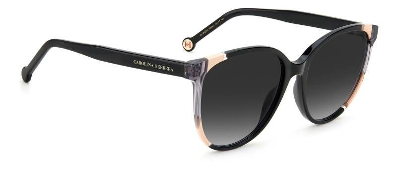 Carolina Herrera CH 0063/S Women's Square Sunglasses - Black/Gold