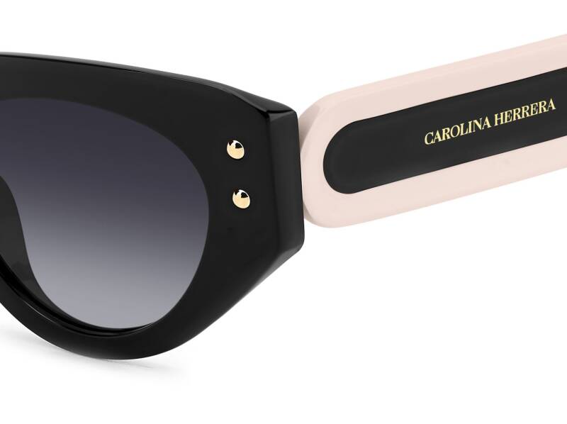 Carolina Herrera Women's Square Sunglasses - Black & Gold 50mm