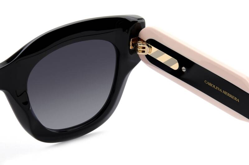 Carolina Herrera HER 0222/S Women's Sunglasses Black Gold 47mm