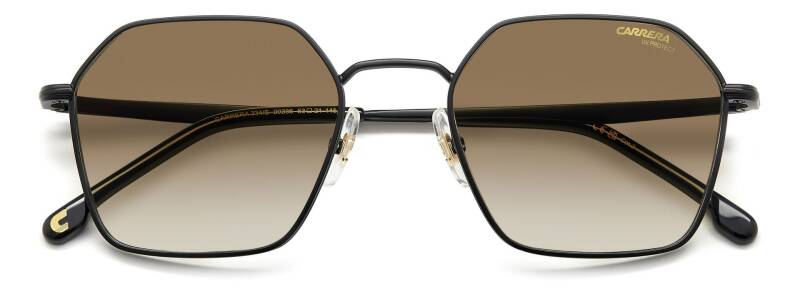 Carrera 334/S Black Brown Green Rectangular Men's Sunglasses