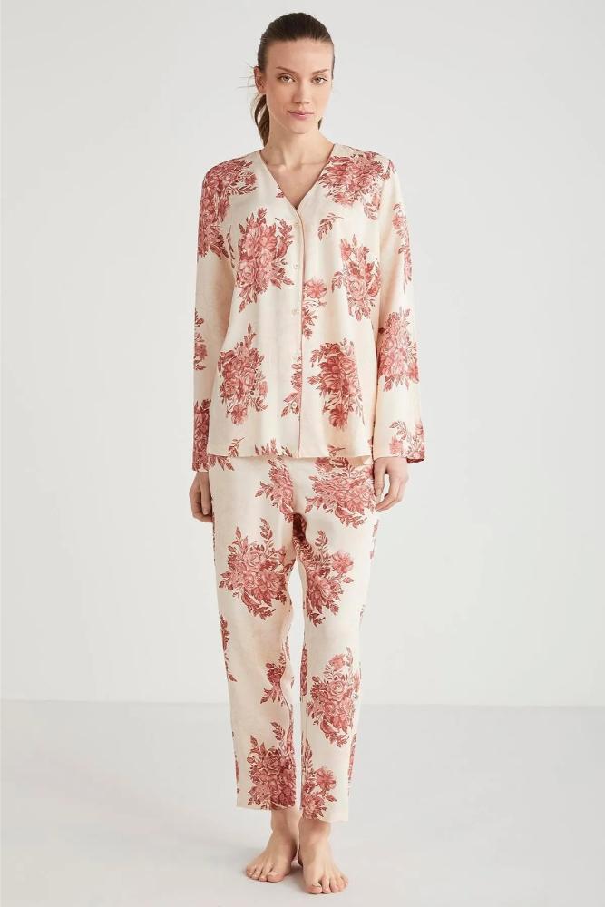 Catherines 2604 Women Pajama Set in Dusty Rose
