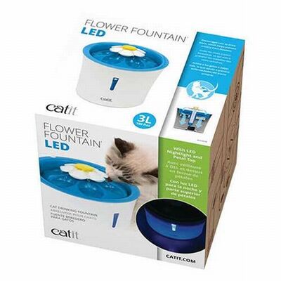 Catit Flower Fountain LED Light Automatic Pet Waterer 3L