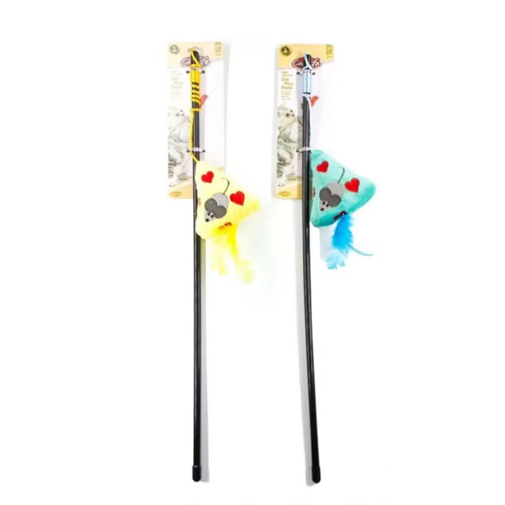 M-Pets Catlife Fishing Rod Toy with Mouse Design for Cats