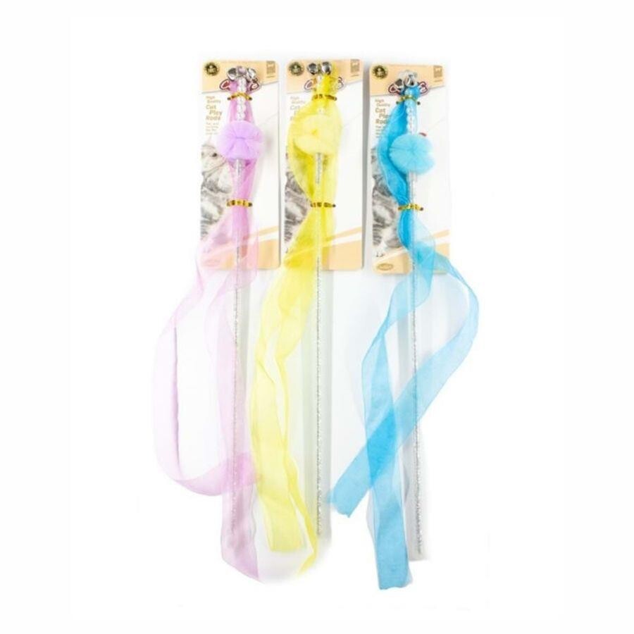Catlife Ribbon Cat Wand Toy Interactive Play Stick 45 cm