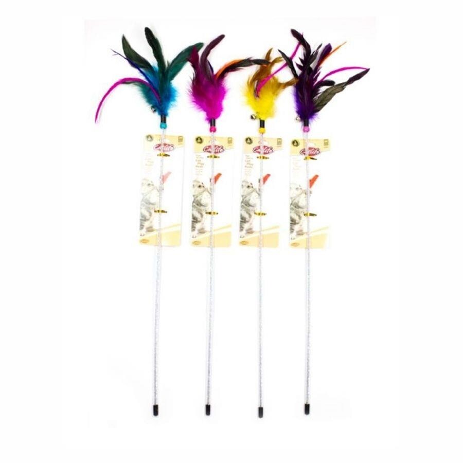 Catlife Feathered Bell Cat Wand Toy for Active Play 55cm