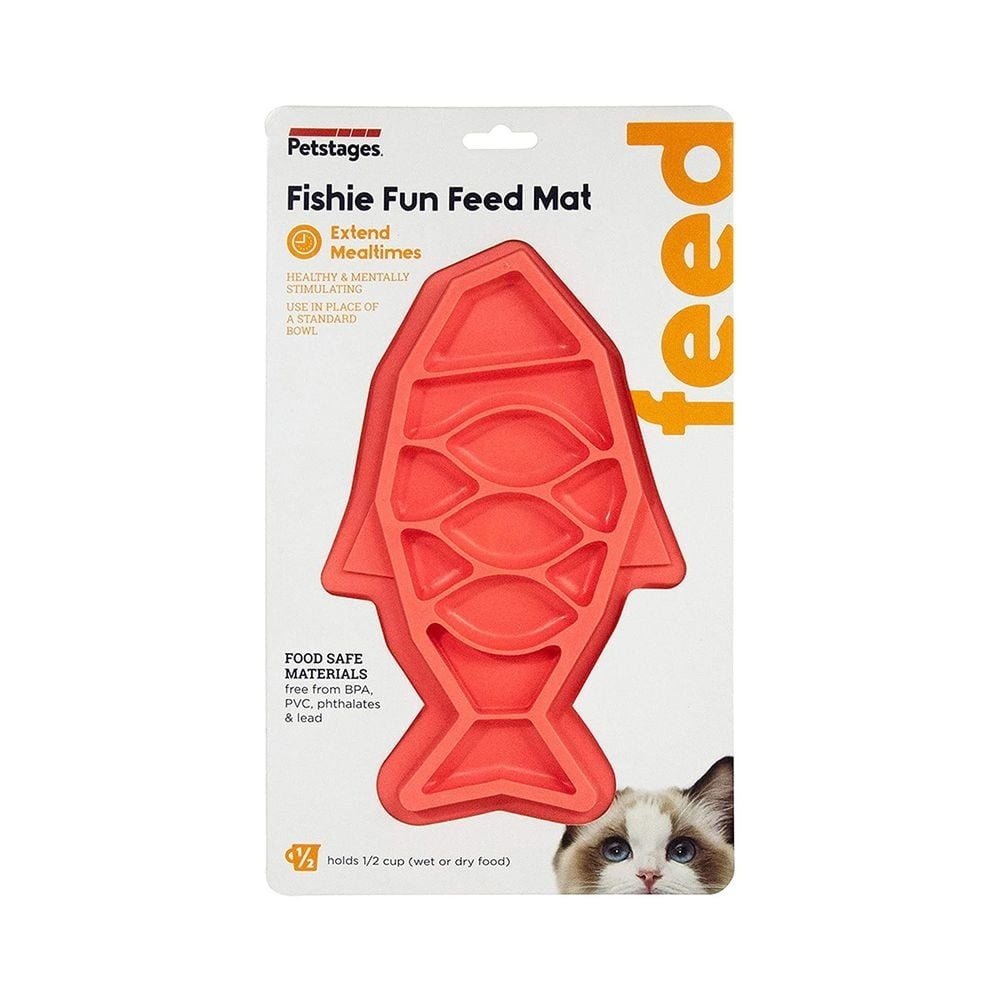 Petstages Fishie Fun Feed Slow Feeder Mat for Cats