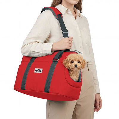 Cattie Red Bungalow Pet Carrier for Cats and Small Dogs 50cm