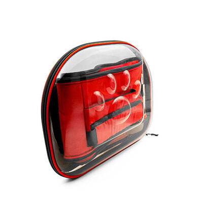 Cattie Red Transparent Panoramic Pet Carrier Bag 30x40x35 cm