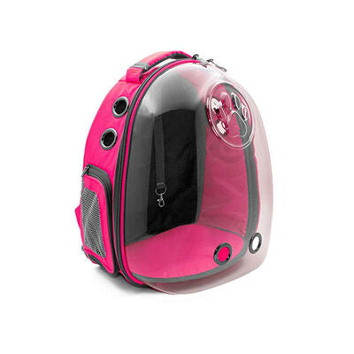 Cattie Pink Transparent Astronaut Cat Backpack Carrier 25x30x40 cm