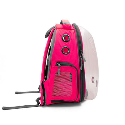 Cattie Pink Transparent Astronaut Cat Backpack Carrier 25x30x40 cm