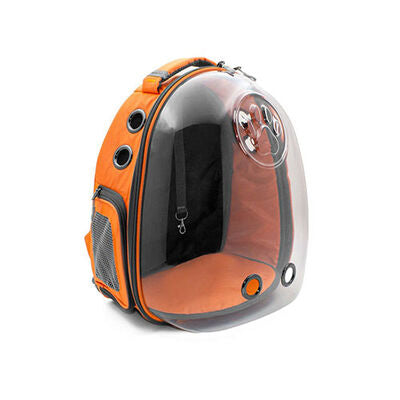 Cattie Orange Transparent Astronaut Cat Backpack 25x30x40 cm