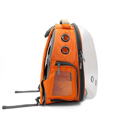 Cattie Orange Transparent Astronaut Cat Backpack 25x30x40 cm
