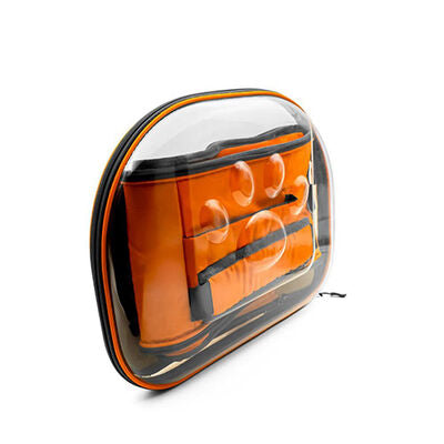 Cattie Orange Transparent Panoramic Pet Carrier Bag 30x40x35cm