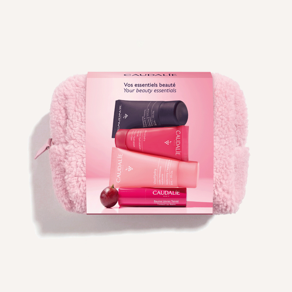 Caudalie Winter Pouch 2026 Travel Beauty Set 4 Pieces