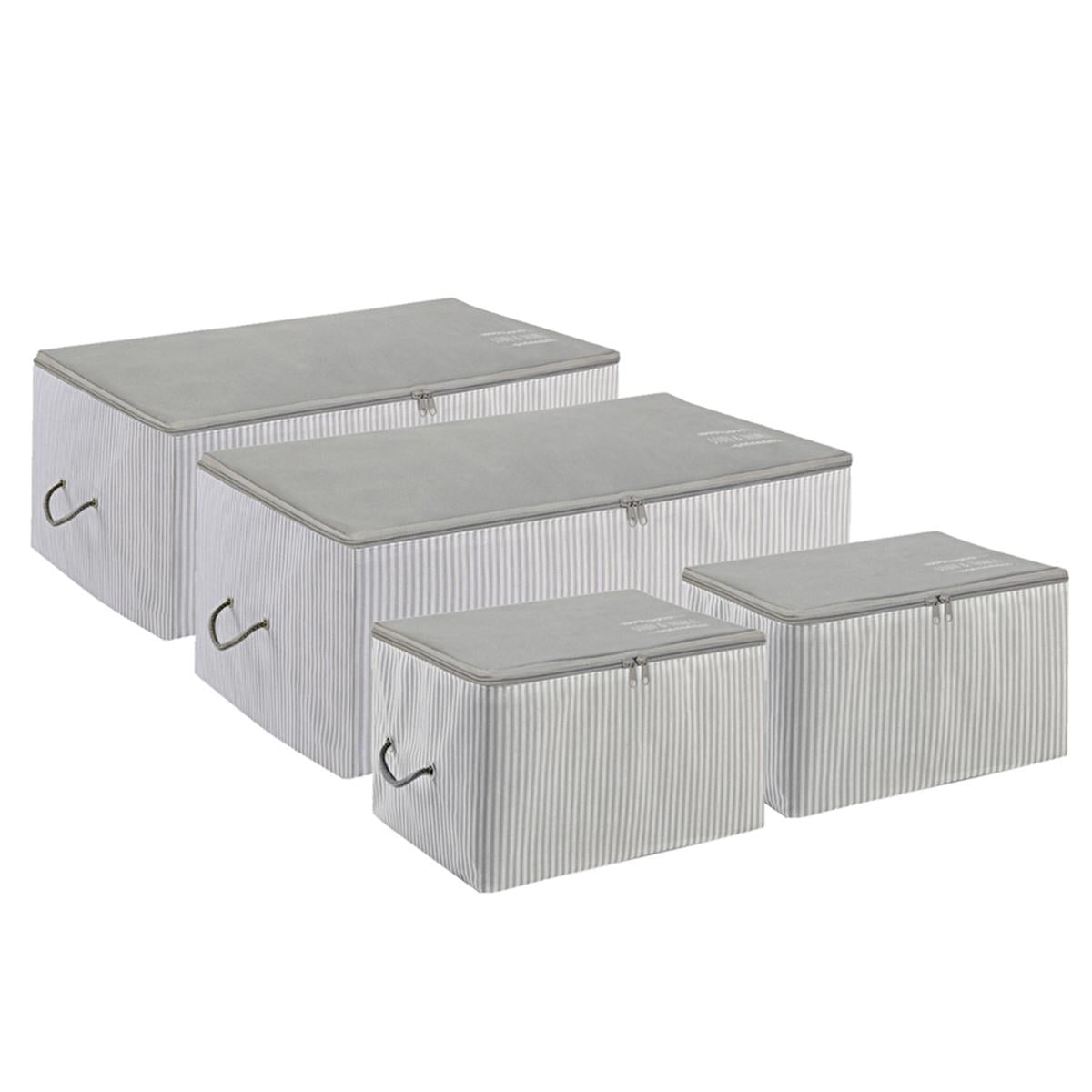 Ocean Home 4-Piece Gray Collapsible Storage Basket Set for Home Organization Ocean Home 4-Piece Gray Storage Basket Set storage baskets, gray storage set, collapsible storage, home organization, textile storage solutions, closet organization, underbed storage, linen storage, household textiles, breathable storage, space-saving storage